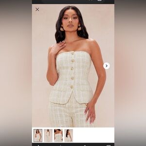 Fashion Nova Cream Buttoned Pantsuit